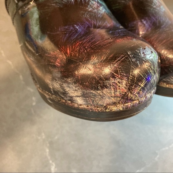 Dansko professional sz 37 US 7 feather multicolor patent clogs - Picture 16 of 16